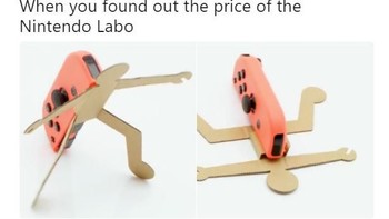 Reaksi begitu mengetahui harga Nintendo Labo. (Foto: Twitter)