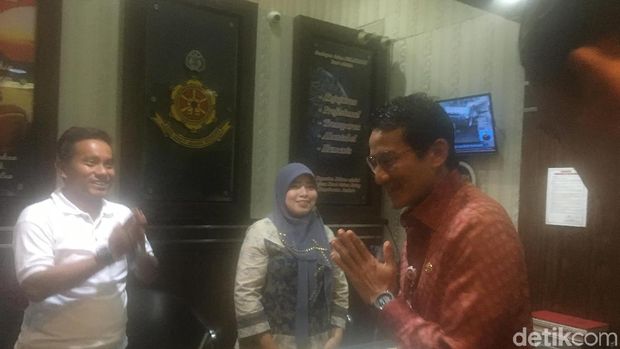  Wagub DKI Jakarta Sandiaga Uno memenuhi panggilan sebagai saksi di Polda Metro Jaya, Kamis (18/1/2018)