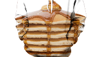 Cantiknya pancake dengan lelehan madu yang menggoda ini hanya gambar. Gambar ini dicetak di sebuah hoodie. Foto: Istimewa