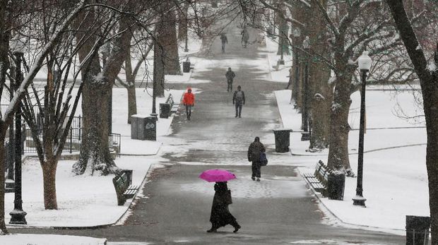 Badai musim dingin di Boston, Massachusetts 