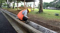 Perbaikan drainase di Komplek Istana Kepresidenan Jakarta untuk meminimalisir risiko kembali terulangnya banjir di lokasi tersebut.