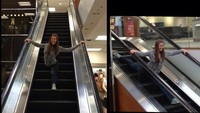 Orang-orang pun sengaja naik escalator sambil split sebagai tantangan untuk menunjukkan fleksibilitas tubuhnya. (Foto: Instagram/alyssa_stockard)
