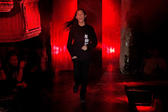 NEW YORK, NY - FEBRUARY 11:  Designer Alexander Wang poses on the runway at the Alexander Wang  February 2017 fashion show during New York Fashion Week on February 11, 2017 in New York City.  (Photo by JP Yim/Getty Images)