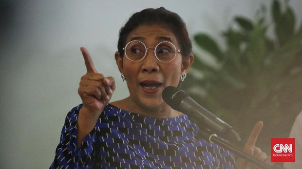 Menteri Kelautan dan Perikanan Susi Pudjiastuti, di Jakarta, 2017.