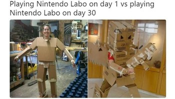 Begini perkembangan kalo udah keseringan main Labo. (Foto: Twitter)