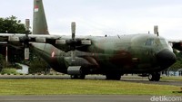 Selain pesawat tempur F-16, ada pula pesawat Hercules yang dipamerkan di Taxy Way Echo, Lanud Halim Perdanakusuma, Jakarta Timur, Jumat (19/1/2018).