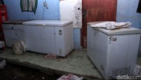 Petugas menemukan belasan ekor tubuh anjing beku yang disimpan dalam empat lemari pendingin di rumah Ipan.