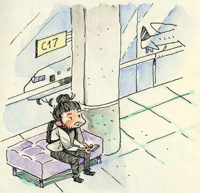 Digital artist asal Italia Simone Ferriero mengilustrasikan momen sejak pertama kali ia bertemu dengan pacarnya yang tinggal di Toronto, setelah menjalani hubungan jarak jauh. Foto: Instagram