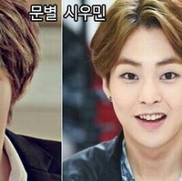 Moonbyul Mamomoo punya beberapa kembaran di dunia KPop. Saat berdandan seperti pria, ia terlihat seperti Xiumin EXO. Keduanya tampak punya bentuk mata yang sama. (Foto: ist)