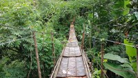 detikcom sebelumnya pernah berkunjung pada Mei 2017 lalu. Ada dua jembatan gantung yang terletak di Jalan Gardu RT 12 RW 02 dan RT 11 Srengseng Sawah, Jagakarsa, Jakarta Selatan. (Kanavino-detikcom)