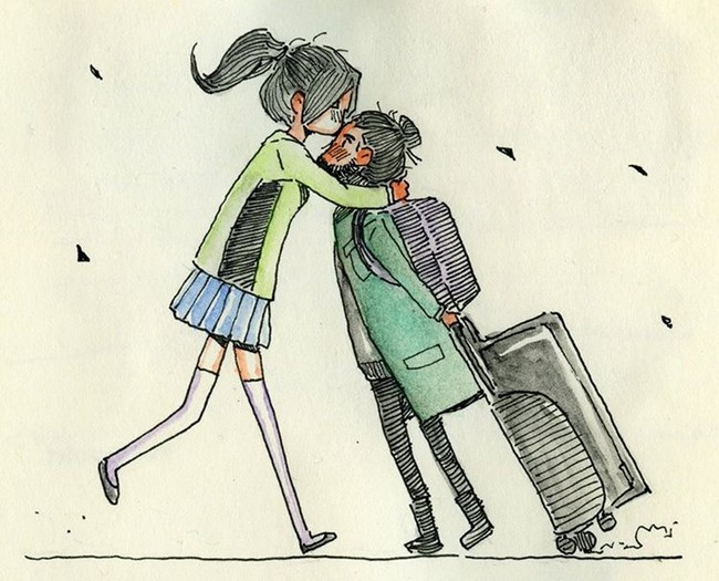 Pelukan dan ciuman manis pertama mereka setelah sekian lama menahan rindu karena terpisah oleh ruang dan jarak. Foto: Instagram