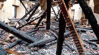 Bagian dalam museum yang terbakar.