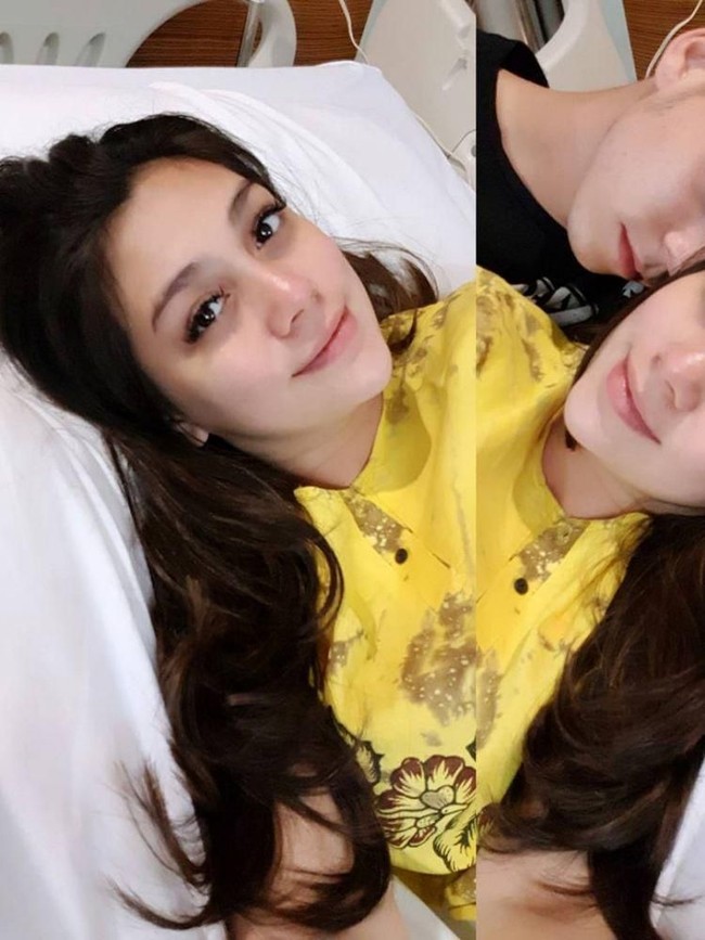 Berfoto tanpa makeup di tempat tidur rumah sakit, Celine Evangelista sungguh cantik. (Foto: Instagram)