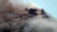Awan sebagian menutupi kawah Gunung Mayon saat terjadi letusan ringan di Legazpi City, provinsi Albay, selatan Manila, Filipina, Selasa (16/1) lalu (Foto: REUTERS/Stringer)