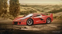 Ferrari LaFerrari Retro Concept. Mobil sport LaFerrari digambarkan sebagai mobil Ferrari paling menarik sejak kelahiran F40. Jadi tidak ada salahnya jika kita membayangkan bagaimana kedua mobil itu bersatu dalam desain. Ciri khas F40 bisa kita lihat di bagian belakangnya ya. Foto: Jennings Motor Group