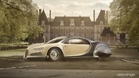 Bugatti Chiron Retro Concept. Dari kelas hypercar, siapa yang tidak bisa menyebutkan Bugatti Chiron. Mobil diproduksi hanya 500 unit. Untuk rendering kali ini, mobil dibuat lebih jadul dengan mengawinkan Chiron dan mobil klasik VW Beetle. Mobil jadi terlihat saling melengkapi satu sama lainnya. Foto: Jennings Motor Group