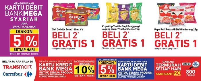 Foto: Promo beli 2 gratis 1 (Dok. Transmart Carrefour) Foto: Promo beli 2 gratis 1 (Dok. Transmart Carrefour)