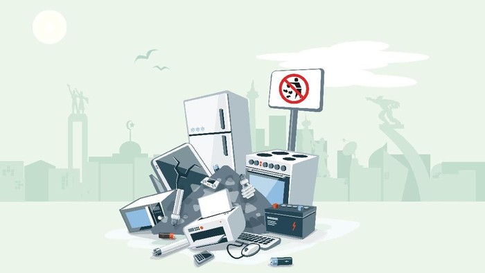 Ilustrasi sampah elektronik DetikX