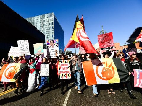 Women's March 2018 di Los Angeles, California, AS. 