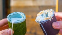 Ada dua rasa andalan cangkir cookies andalan The Dirty Cookie. Yaitu Matcha Green Tea Cookie yang menggunakan green tea matcha dan Cookie Ube yang terbuat dari ubi jalar ungu. Foto: Istimewa