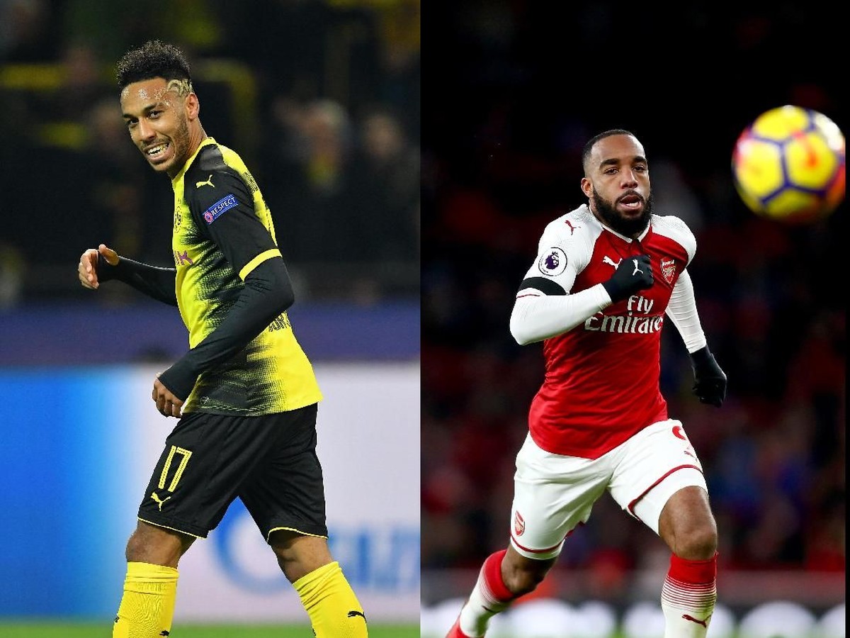 Pierre-Emerick Aubameyang dan Alexandre Lacazette (Foto: Getty Images)