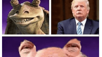Trump digambarkan seperti salah satu sosok lucu di film Star Wars. Foto: internet