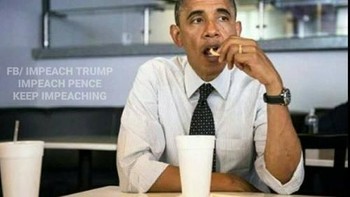  Obama pun digambarkan tengah bersantai sambil menunggu Trump menyalahkan dirinya. Foto: istimewa