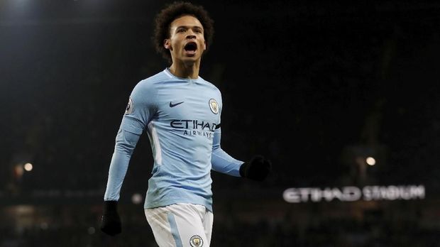 Leroy Sane mencetak tiga gol dalam dua duel lawan Liverpool musim ini.