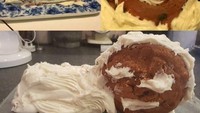 Kira-kira kalau bentuknya seperti ini kue apa ya? Ini adalah kue berbentuk domba tapi amat sangat jelek ya. Tak cocok jadi suguhan kue ulang tahun. Foto: Istimewa