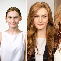 Inilah bukti bahwa makeup bisa mengubah wajah seseorang. Wanita berambut cokelat ini contohnya. Setelah mendapat sentuhan makeup, dia bisa berubah mirip Julia Roberts. Foto: Dok. Brightside
