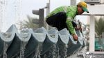 Perawatan Air Mancur Bunderan BI Jakarta