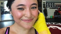 Ups, Muay Thai juga tidak terlepas dari pilihan artis kelahiran 10 Agustus 1989 ini. Foto: Instagram/marshanda99