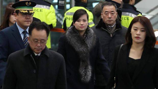 Hyon Song-Wol saat memimpin delegasi Korut meninjau lokasi Olimpiade Musim Dingin di Korsel pada 21 Januari kemarin