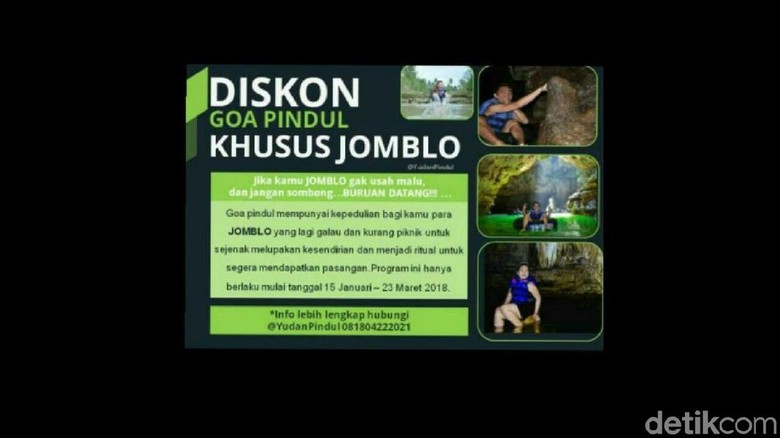 Hati-hati, Beredar Hoax Diskon Khusus Jomblo di Gua Pindul Hati-hati, Beredar Hoax Diskon Khusus Jomblo di Gua Pindul