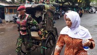 Dia mengatakan tak jarang ada anggota TNI yang secara sukarela memberikan seragam baru kepadanya. Mengingat, seragamnya mudah lusuh karena hampir setiap hari digunakan saat bekerja sebagai penarik becak.