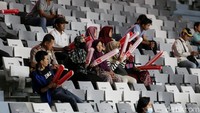 Suasana di tribun penonton selama gelaran Indonesia Master 2018 masih sepi.