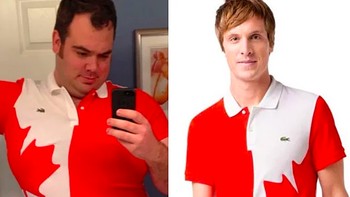 Baju yang kesempitan dan terbalik gambarnya. (Foto: Internet)