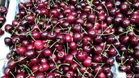 Kalau mau makan buah segar impor, di sini ada cherry segar, persimon asal Jepang hingga buah plum segar. Semuanya tampak segar dan manis. Foto: detikfood
