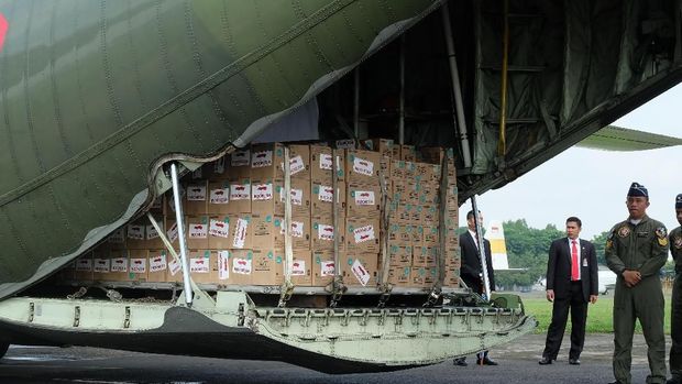  Bantuan ini dikirim dengan pesawat Hercules.