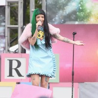 Rambut warna-warni, makeup bernuansa pink diperlihatkan Melanie sepanjang karier bermusiknya. Foto: Frederick M. Brown/Getty Images