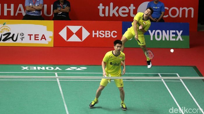 Kevin Sanjaya Sukamuljo/Marcus Fernaldi Gideon diharapkan mampu mempertahankan gelar di All England. (Agung Pambudhy/detikSport) Kevin Sanjaya Sukamuljo/Marcus Fernaldi Gideon diharapkan mampu mempertahankan gelar di All England. (Agung Pambudhy/detikSport)