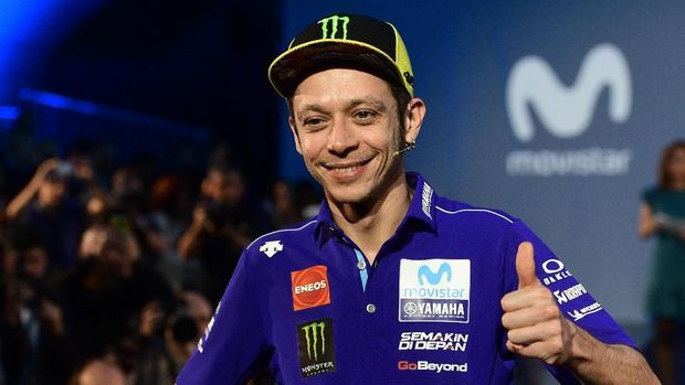 Valentino Rossi ikut memperkenalkan desain baru motor untuk MotoGP 2018. (