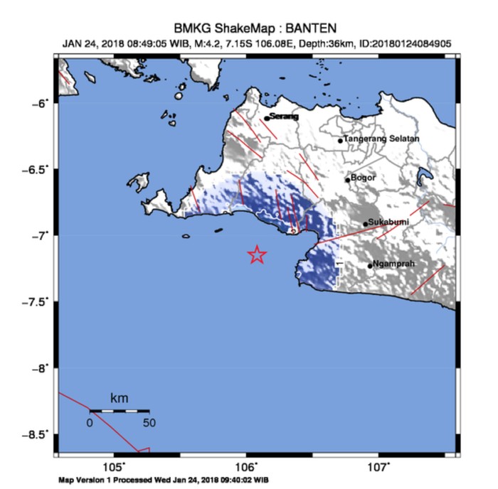 Lebak Banten Kembali Diguncang Gempa, Kekuatan 4,2 SR