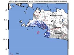 Lebak Banten Kembali Diguncang Gempa, Kekuatan 4,2 SR
