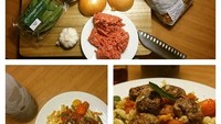 Tak hanya tampan, Nino bahkan jago masak. Foto ini menunjukkan Ia mengolah sendiri makanannya sambil menampilkan foto bahan dan masakan yang sudah siap santap. Foto: Instagram @ninojkt