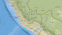 Gempa bumi beberapa waktu lalu mengguncang Acari, Peru dengan kekuatan 7,1 SR Foto: dok, USGS.gov