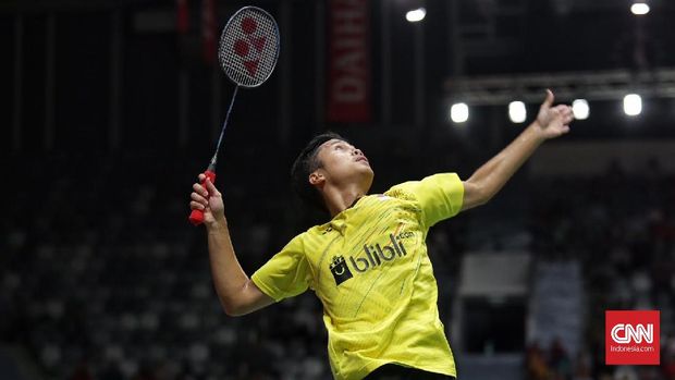 Anthony Ginting menembus babak empat besar Indonesia Masters 2018 setelah kalahkan Chen Long.