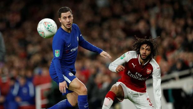 Eden Hazard sempat membuat Arsenal tertinggal di awal babak pertama.