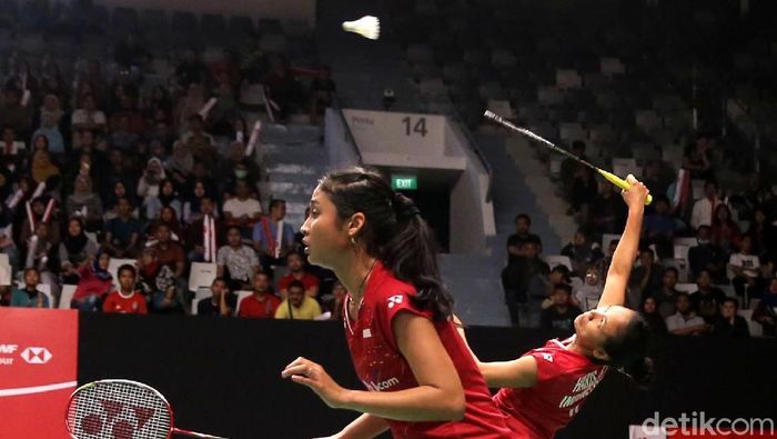 Della Destiara Haris/Rizki Amelia Pradipta lolos semifinal Kejuaraan Bulutangkis Asia 2019.  (Agung Pambudhy/detikSport)