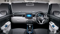 Bagian interior IGNIS Sport Edition dilengkapi dengan Head Unit Touch Screen berukuran 7 inci sehingga tampak lebih modern dan mewah. (Dok Suzuki).
